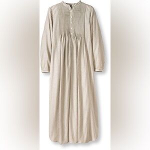 LL Bean Dobby Nightgown Flannel Pintuck Cotton Cottage